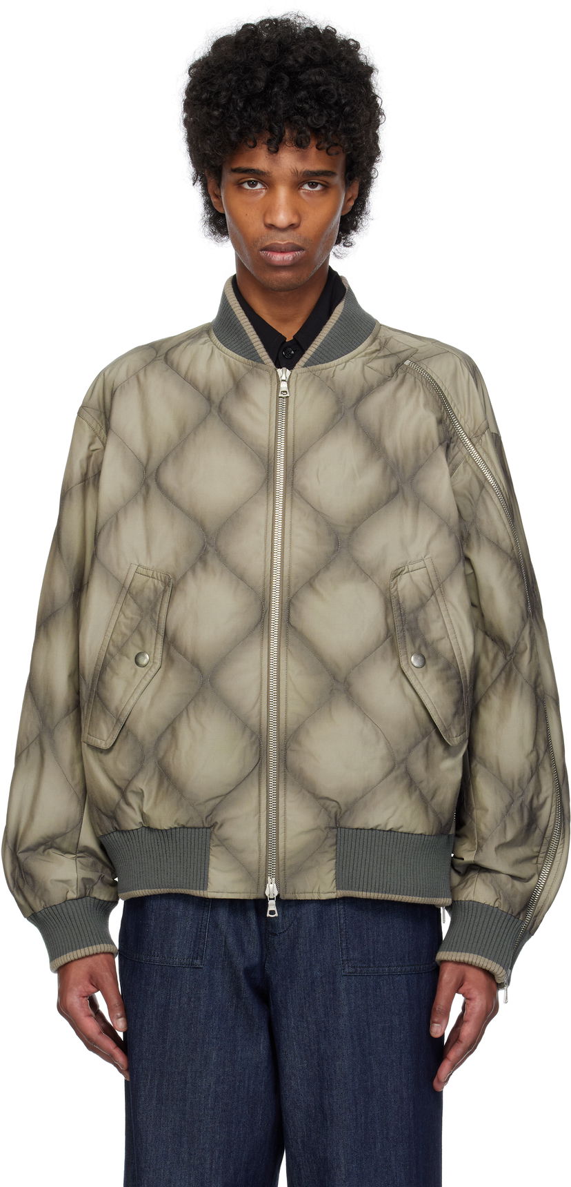 Bomberjakke Dries Van Noten Dries Van Noten Duck Canvas Bomber Jacket Grøn | 251-020537-1026
