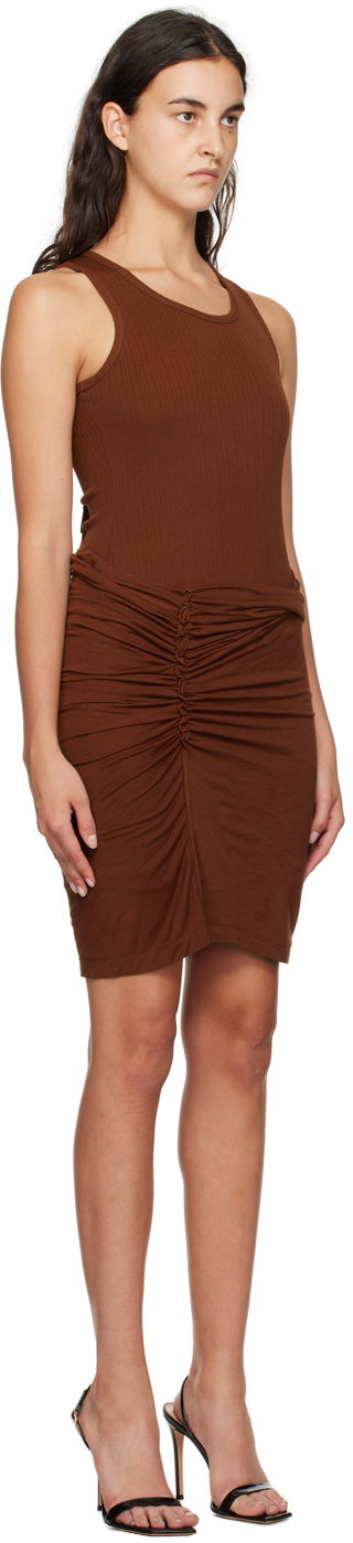 Kjole Helmut Lang Helmut Lang Ruched Mini Dress Brun | N06HW605, 1