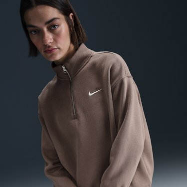 Sweatshirt Nike Sportswear Phoenix Fleece Quarter-Zip Sweatshirt Brun | HJ0931-233, 1