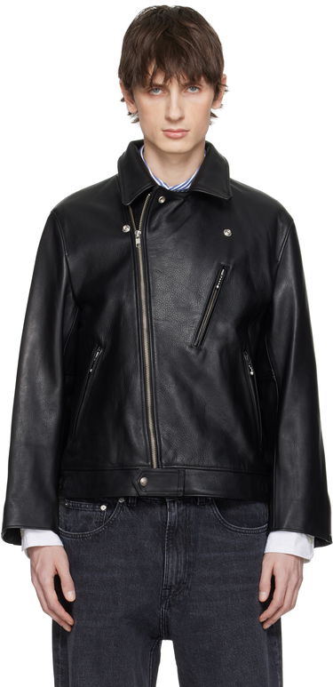 Bomberjakke WACKO MARIA WACKO MARIA Double Riders Leather Jacket Sort | 25SS-WMO-BL02, 0
