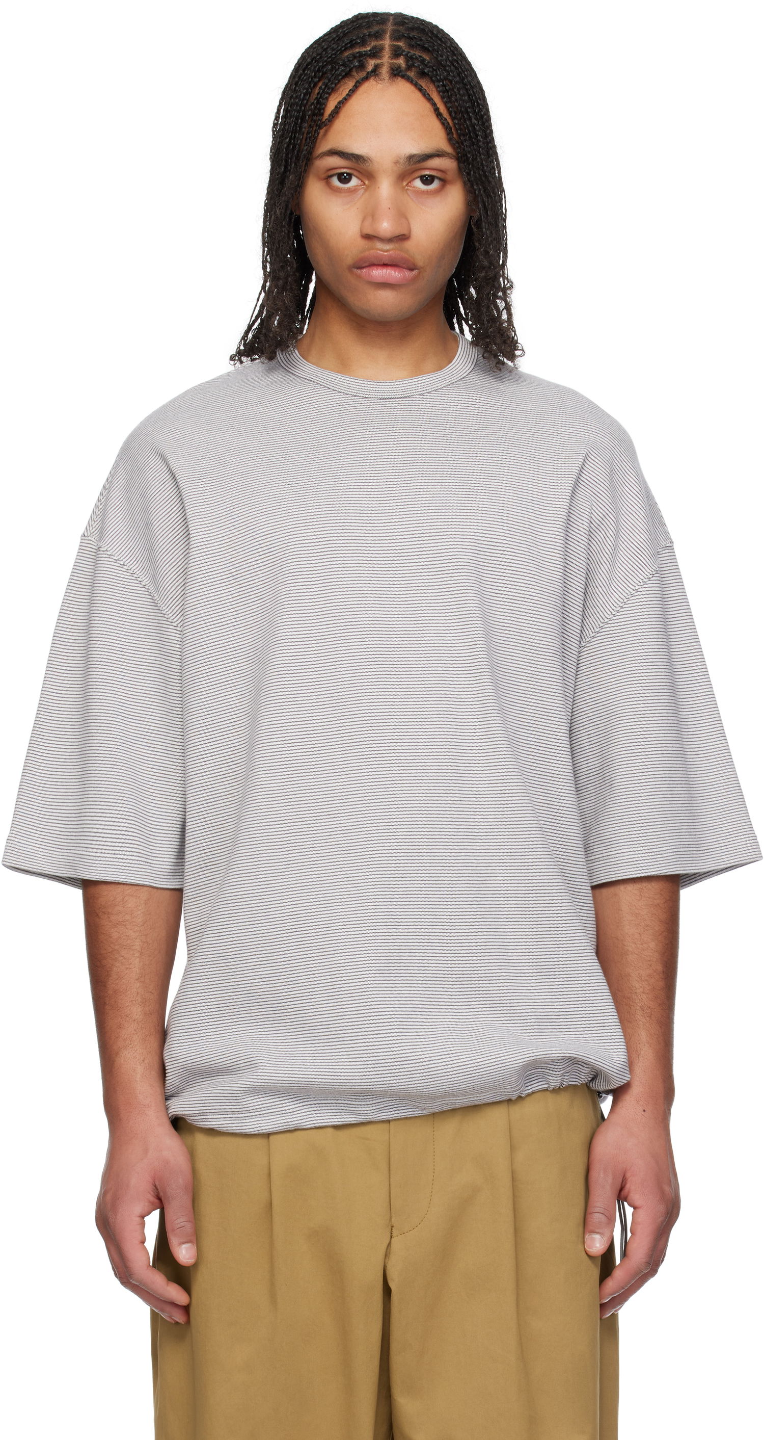 T-shirt Comme des Garçons Comme des Garçons Homme Horizontal Stripes T-Shirt Grå | HO-T003-051, 0