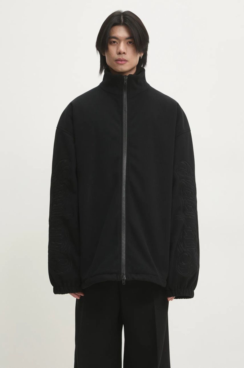 Sweatshirt VETEMENTS VETEMENTS Metal Sleeves Fleece Oversize Jacket Sort | UA66JA380B, 0