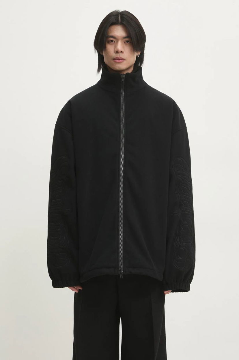 Sweatshirt VETEMENTS VETEMENTS Metal Sleeves Fleece Oversize Jacket Sort | UA66JA380B