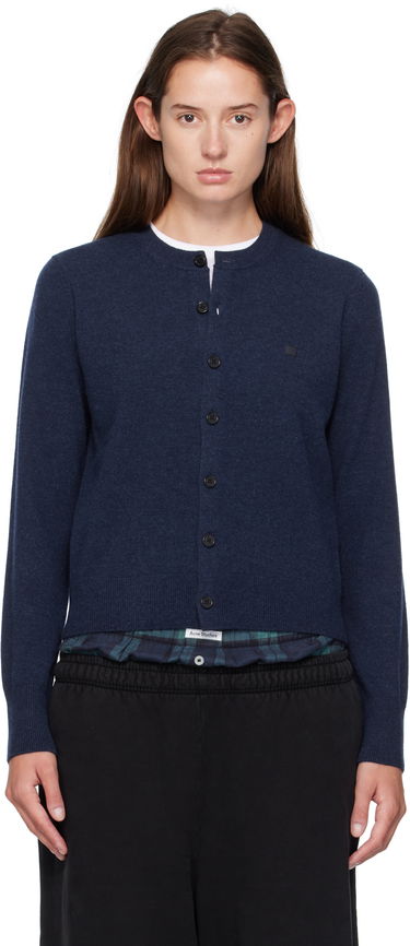 Sweater Acne Studios Fitted Yak Wool Cardigan Mørkeblå | A60634-, 0