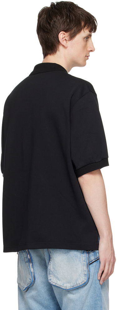 Polo skjorte We11done Logo-Appliquéd Cotton-Jersey Polo Sort | WD-TT1-22-537-U-BK, 2