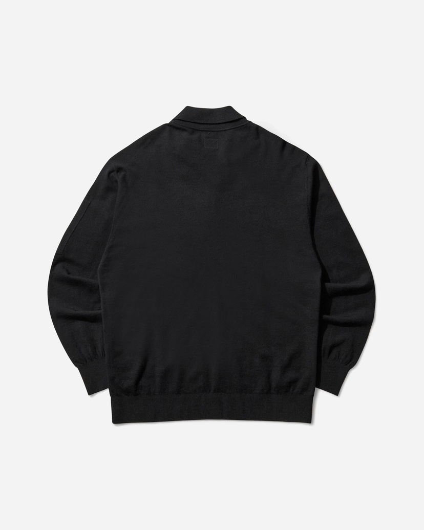 Sweater C.P. Company Merino Wool Polo Knit Sweater Sort | 19CMKN038A-005528A 999