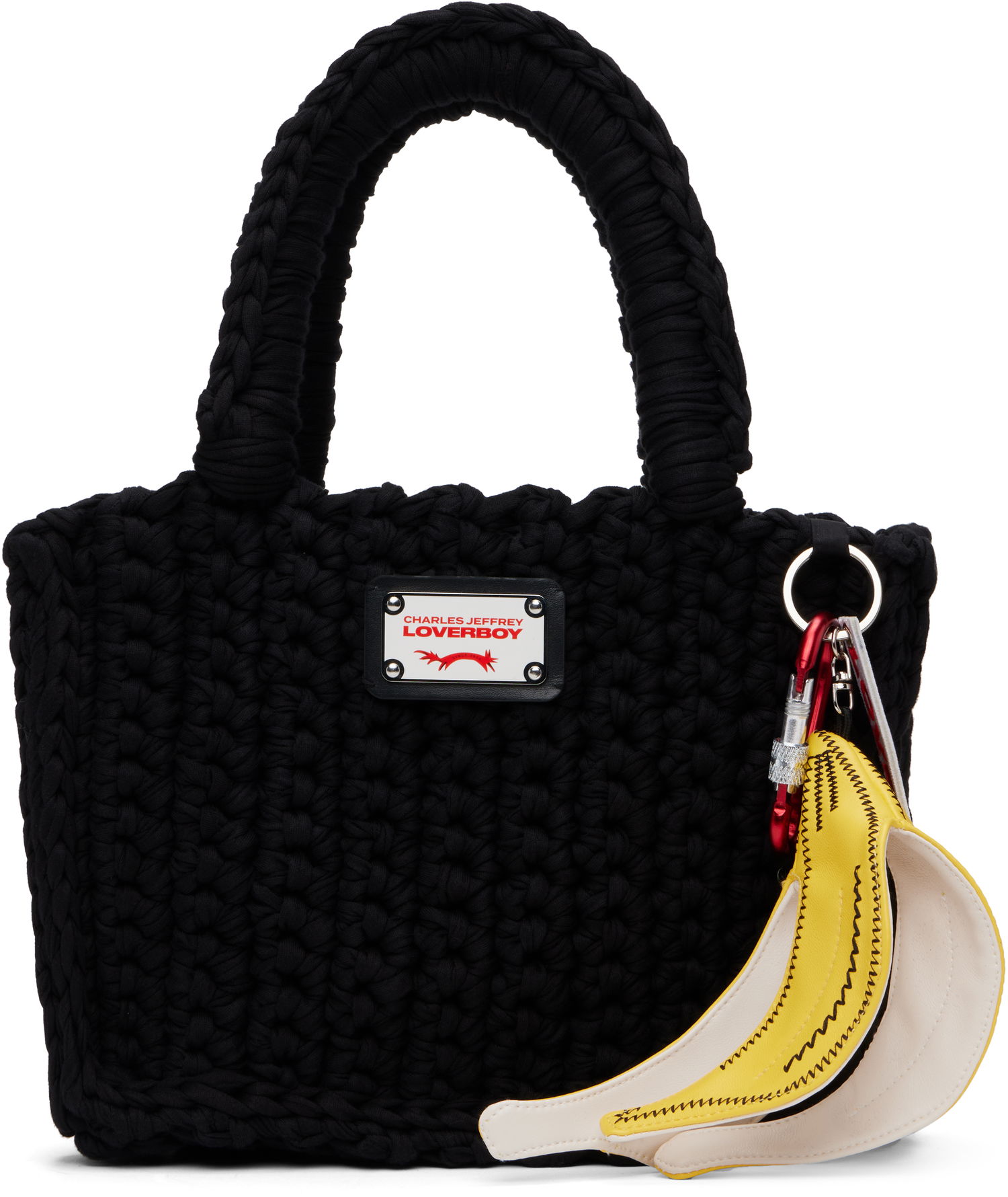 Håndtaske Charles Jeffrey Loverboy Charles Jeffrey LOVERBOY Knitted Bucket Tote Bag Sort | 54120201, 0