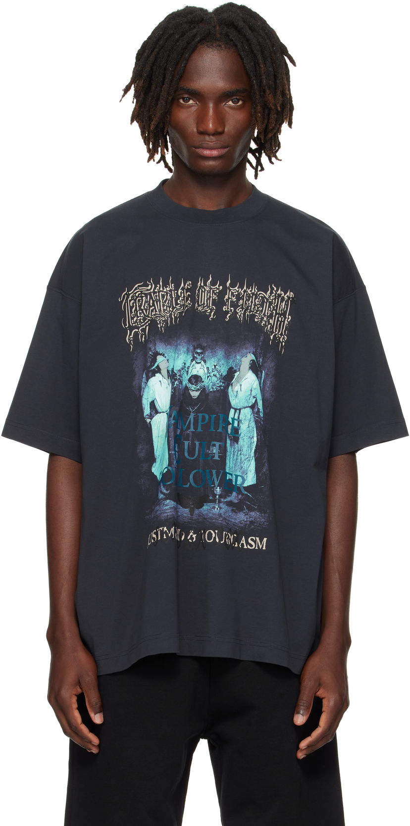 T-shirt VETEMENTS Vetements Cradle of Filth 'Vampire Cult' Oversized Graphic T-Shirt Sort | UCF76TR700N