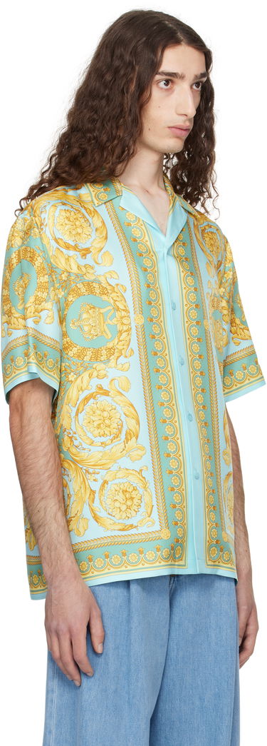 Skjorte Versace Versace Barocco Silk Shirt Lilla | 1003926_1A13557, 4