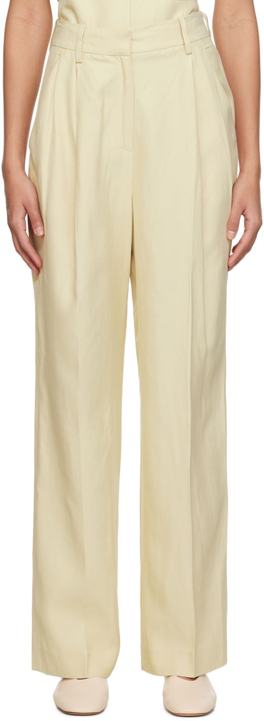 Bukser Loulou de Saison Loulou de Saison Cadar Pleated Trousers Gul | CADAR