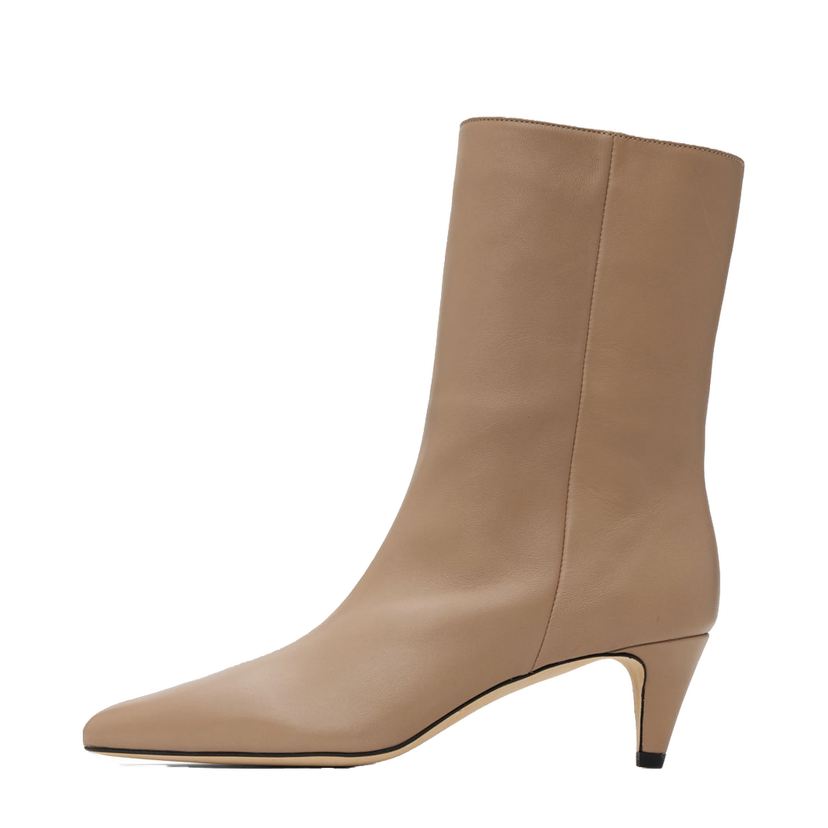 Sneakers og sko BY FAR Lysander Leather Ankle Boots Beige | MWFBO068LL028BG017PL