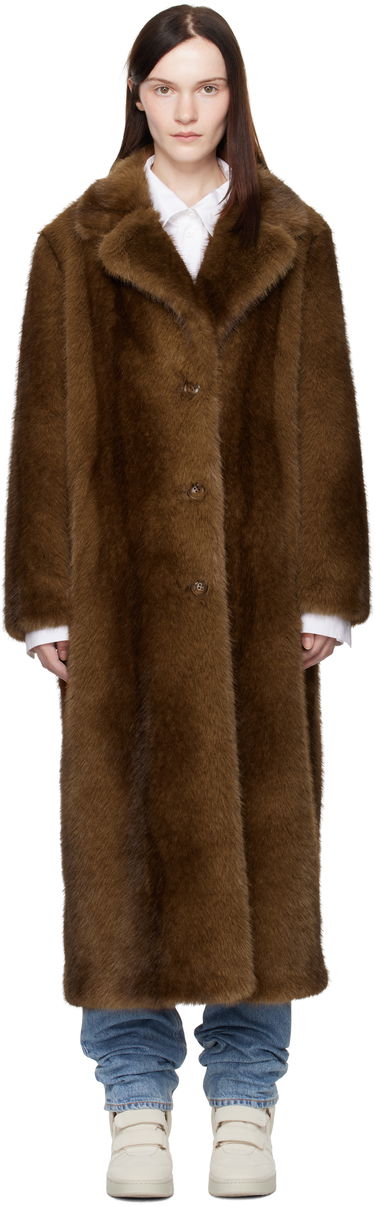 Frakker STAND STUDIO Nora Faux-Fur Coat Brun | 66410-9019, 0