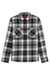 Relaxed-fit shirt in checked cotton flannel