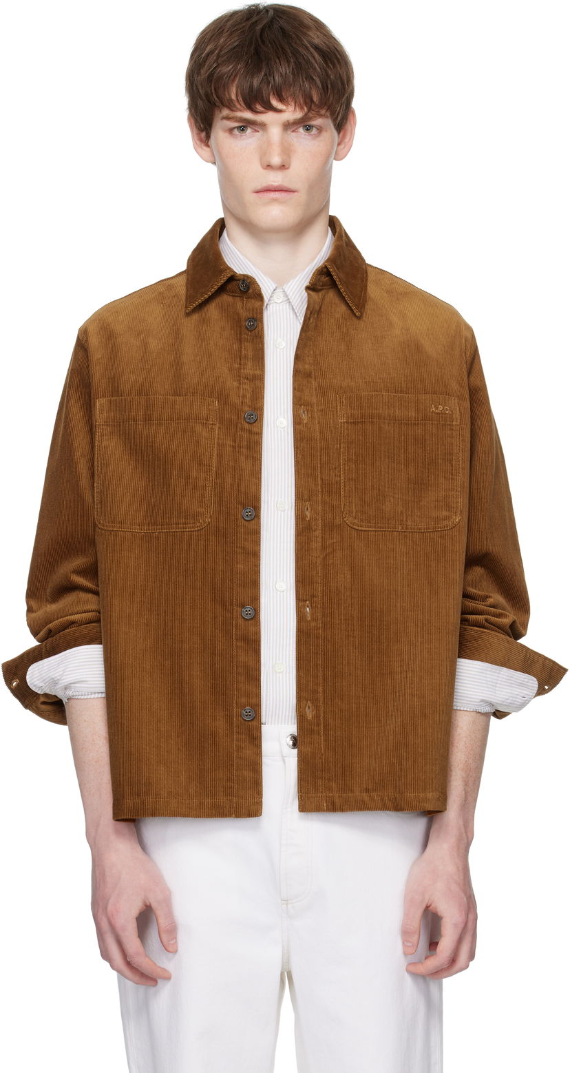 Skjorte A.P.C. A.P.C. Leon Corduroy Overshirt Brun | COHHO-H32019