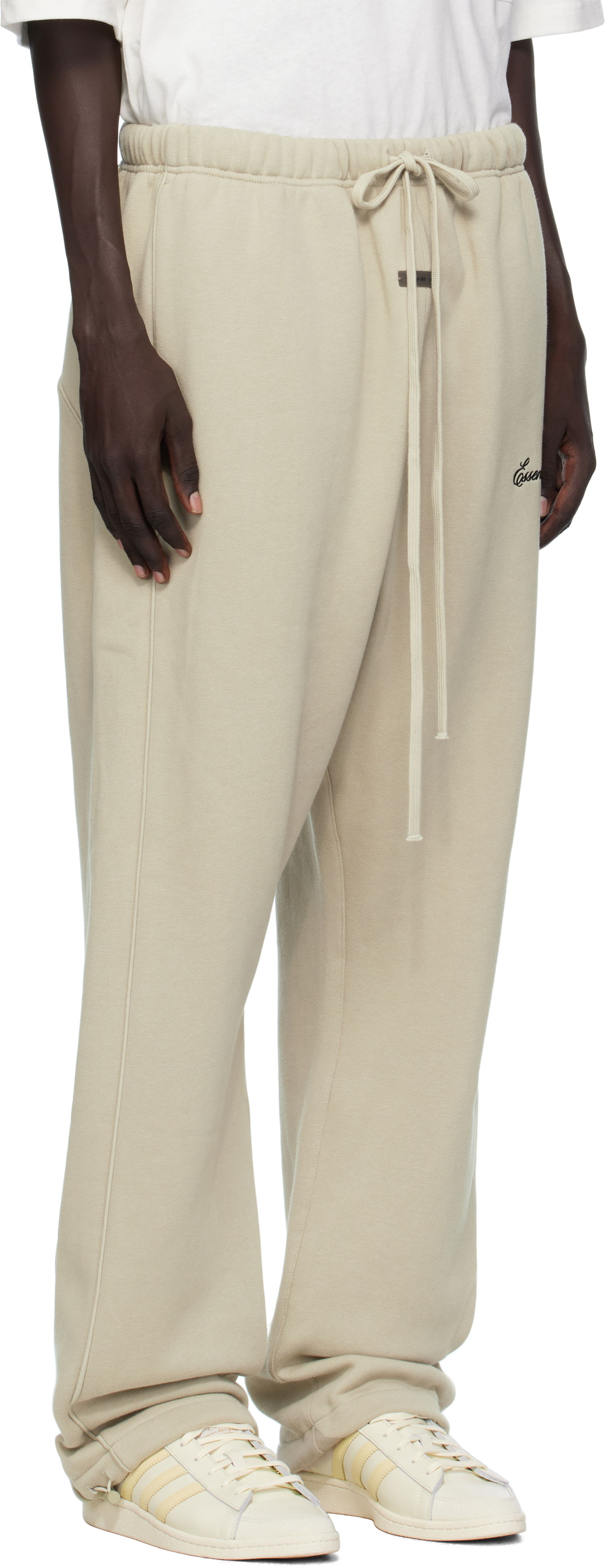 Joggingbukser Fear of God Fear of God ESSENTIALS Relaxed Fleece Piping Sweatpants Beige | 130SP258066F, 1