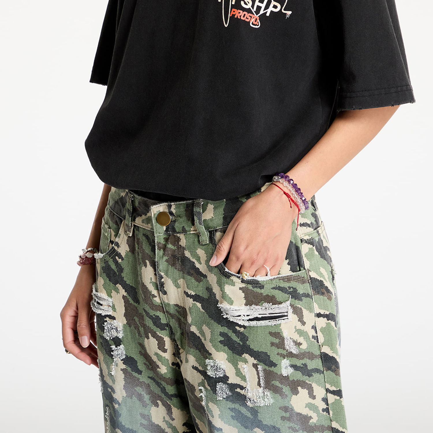 Cargo bukser Footshop Cargo Pants Camo Grøn | FTSHP_418, 1