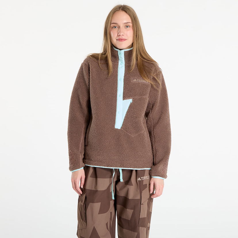 Sweatshirt adidas Performance Terrex Xploric High Pile Fleece Pullover Sweatshirt Brun | JN0931