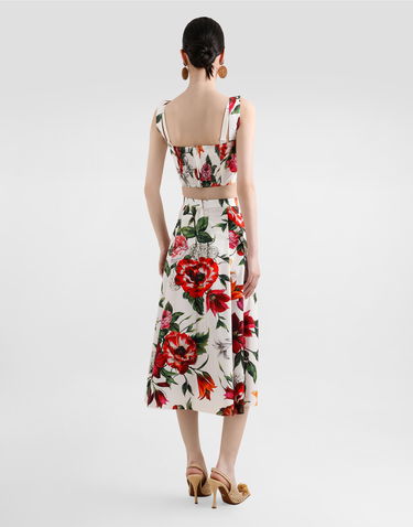 Crop top Dolce & Gabbana Dolce & Gabbana Flower-Print Poplin Bow Crop Top Flerfarvet | F7BB5THS5TQHA5PB, 2
