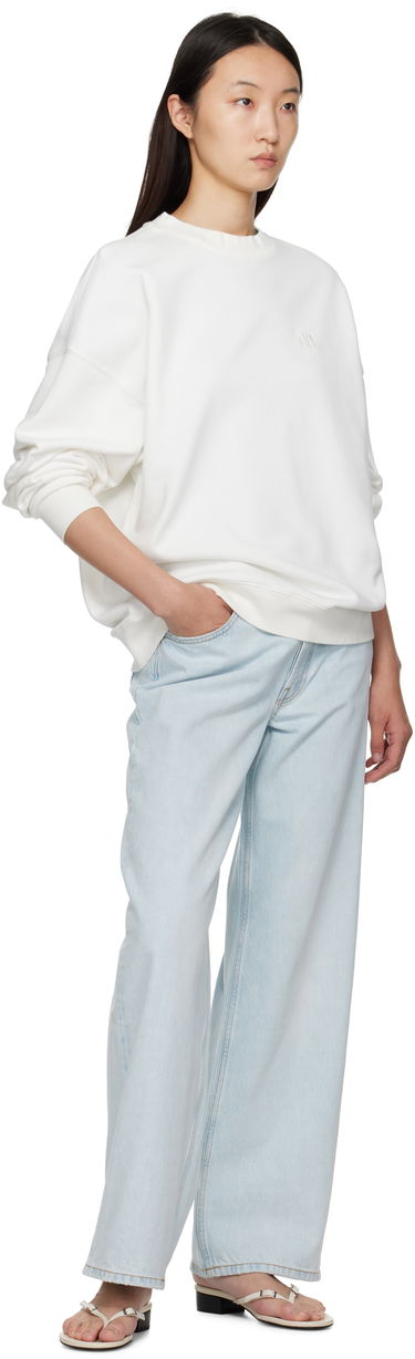 Sweatshirt Anine Bing ANINE BING Miles Framed Monogram Sweatshirt Hvid | A-08-11205-OFW1, 3