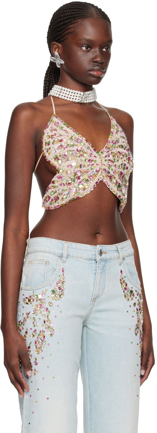 Tanktop Blumarine Blumarine Embellished Halter Top Flerfarvet | P422C265A, 1