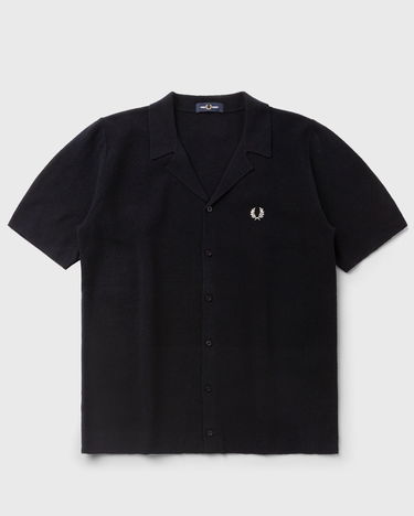 Skjorte Fred Perry Revere Collar Knitted Shirt Sort | K9754-608, 0