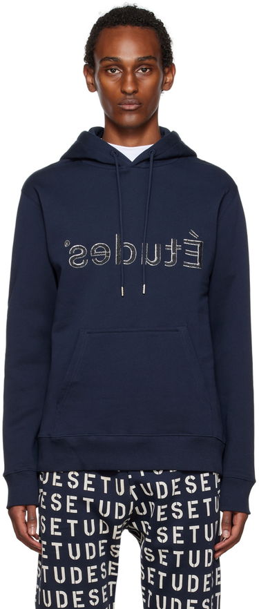 Sweatshirt Études Patch Reversed Hoodie Mørkeblå | H22MM262OC16DB, 0