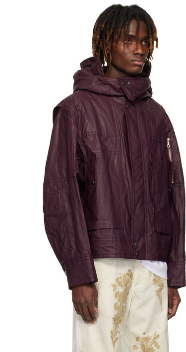 Parka Dries Van Noten Dries Van Noten Flap Pocket Hooded Jacket Bourgogne | 251-020516-1285, 1