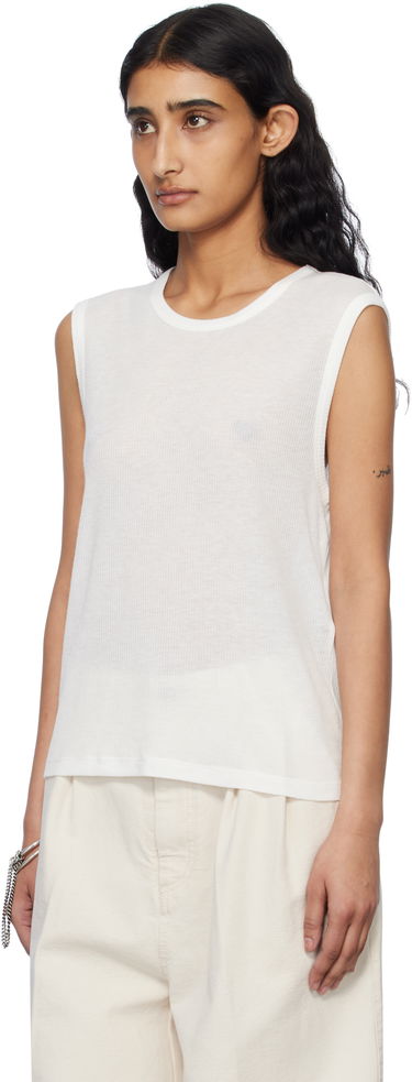 Tanktop Ann Demeulemeester Ann Demeulemeester Biba Sleeveless Tank Top Hvid | 2510-W-JTO05-FA570-002, 3