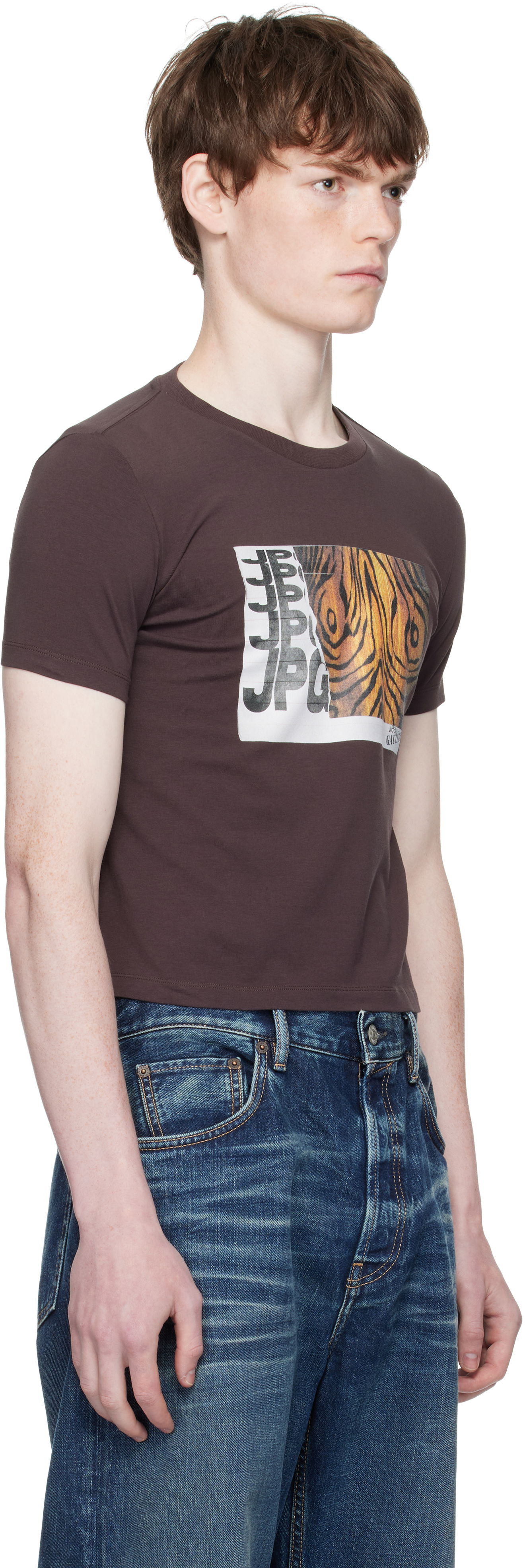 T-shirt Jean Paul Gaultier Jean Paul Gaultier Printed Wood T-Shirt Brun | 25/03-W-TO294-J002-710060, 1