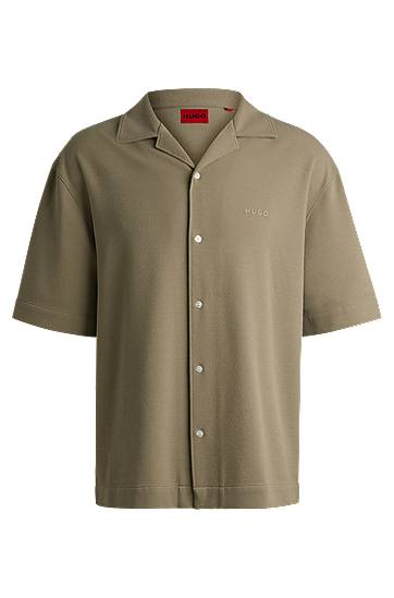 Skjorte BOSS Oversized-Fit Jersey Shirt Grøn | 50539345