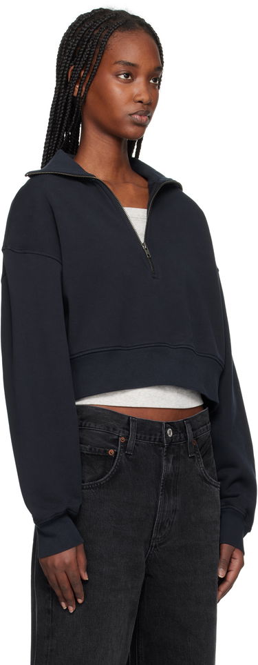 Sweatshirt AGOLDE AGOLDE Bethan Cropped Quarter Zip Sweatshirt Hvid | A7349-1697, 4