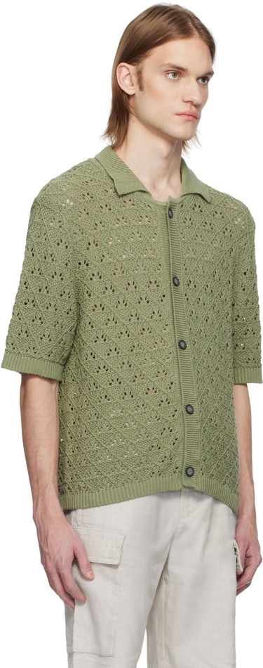 Sweater BOSS HUGO Knitted Cotton Polo Grøn | 50536666, 1
