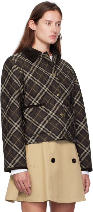 Jakke Burberry Burberry Oldham Plaid Quilted Jacket Brun | 8115975, 1