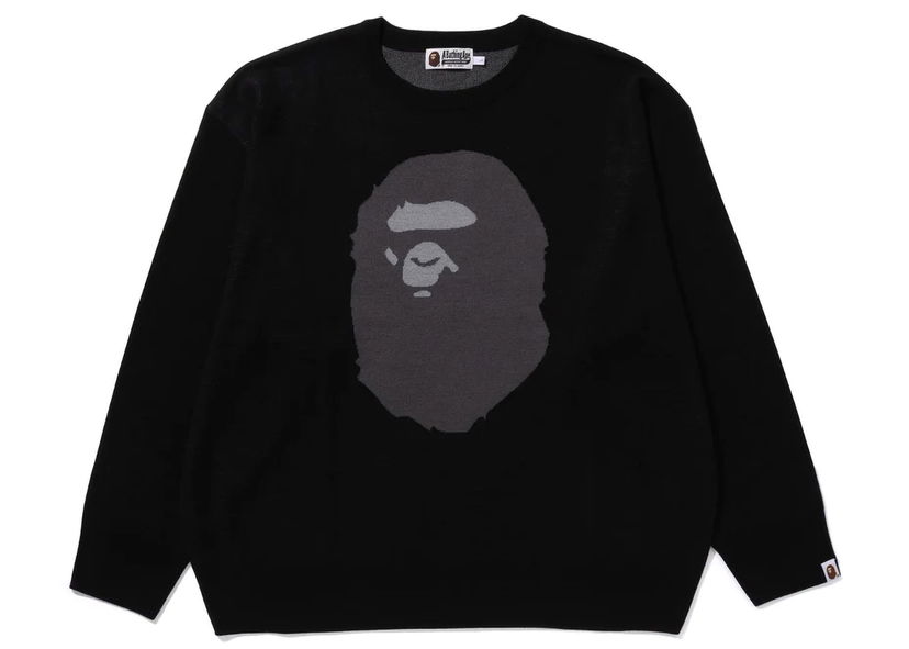 Sweater BAPE BAPE Ape Head Jacquard Knit Sweater Black Sort | 1J80-120-005
