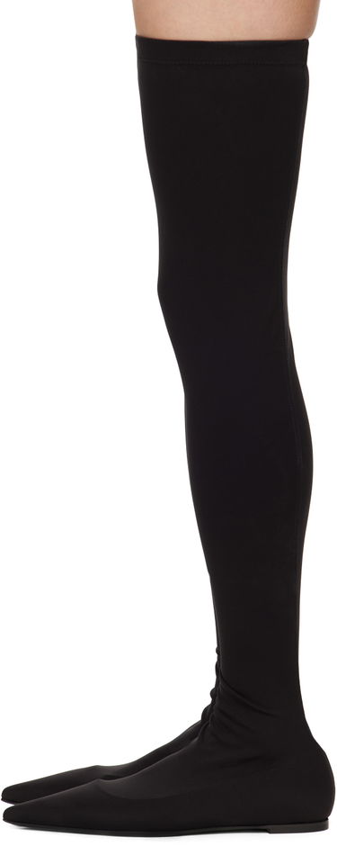 Sneakers og sko Dolce & Gabbana Stretch Jersey Thigh-High Flats Sort | CU1115 AV590, 2