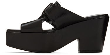 Tøj BY FAR BY FAR Lenka Platform Heeled Sandals Sort | 22SSLNKMBLGLS, 2