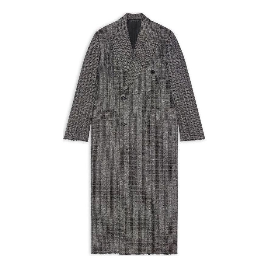 Frakker Balenciaga Double Breasted Check Coat Grå | 704488TMU021070, 0