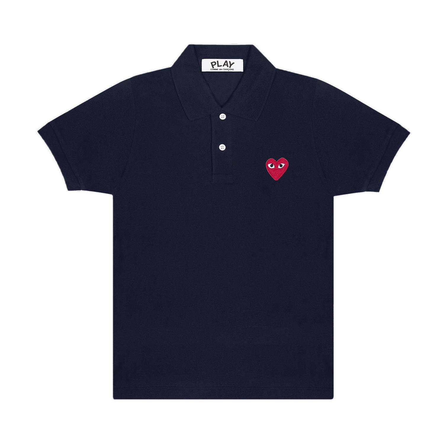 Polo skjorte Comme des Garçons Play Heart Polo Tee Mørkeblå | AZ T006 051 2, 0