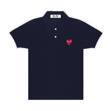 Polo skjorte Comme des Garçons Play Heart Polo Tee Mørkeblå | AZ T006 051 2, 0