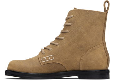 Sneakers og sko JW Anderson JW Anderson Suede Lace-Up Ankle Boots with Contrast Stitching Beige | BT0107-LA0319, 2