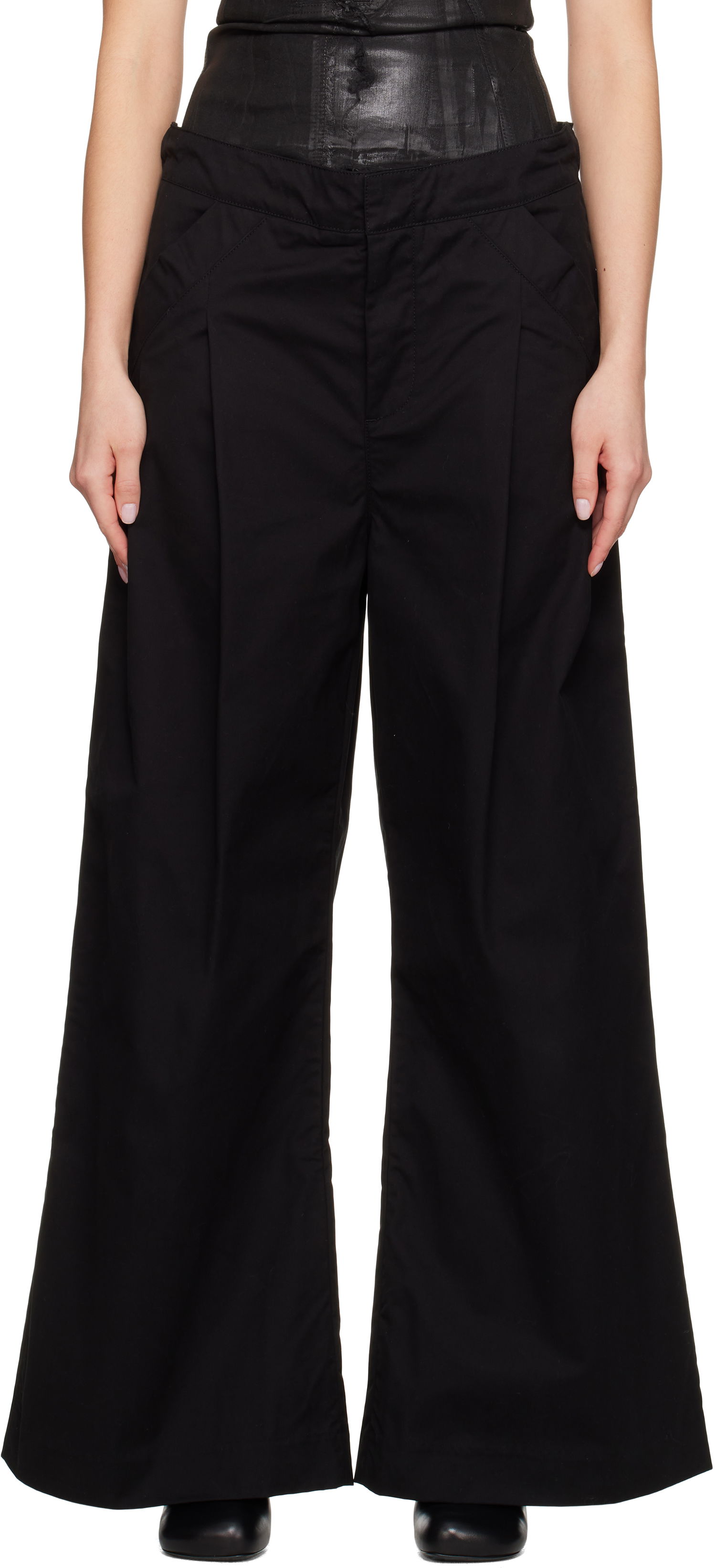 Bukser Entire Studios Entire Studios Wares Wide-Leg Trousers Sort | ESU-S25-3007-BL, 0