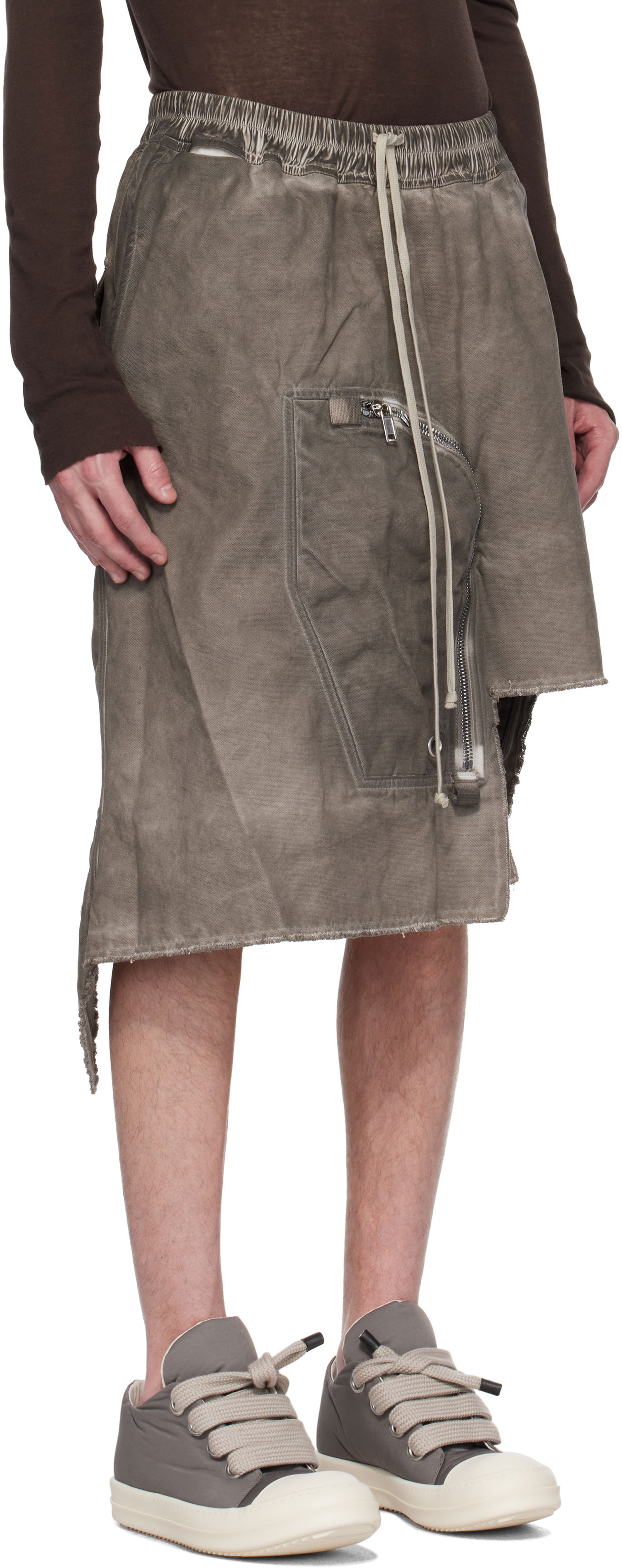 Nederdel Rick Owens Rick Owens DRKSHDW Hollywood Dracca Asymmetrical Skirt Grå | DU01E3384 CVS, 1