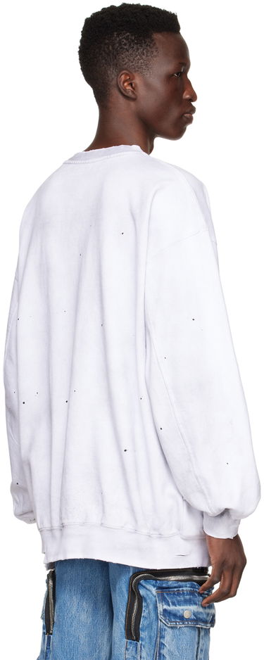 Sweatshirt We11done We11done Distressed Cotton Sweatshirt Hvid | WD-TS1-22-620-U-WH, 2
