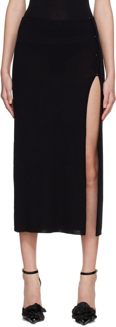 Nederdel BEC + BRIDGE BEC + BRIDGE Sorrento Midi Skirt with Side Slit Sort | H22-30388, 0