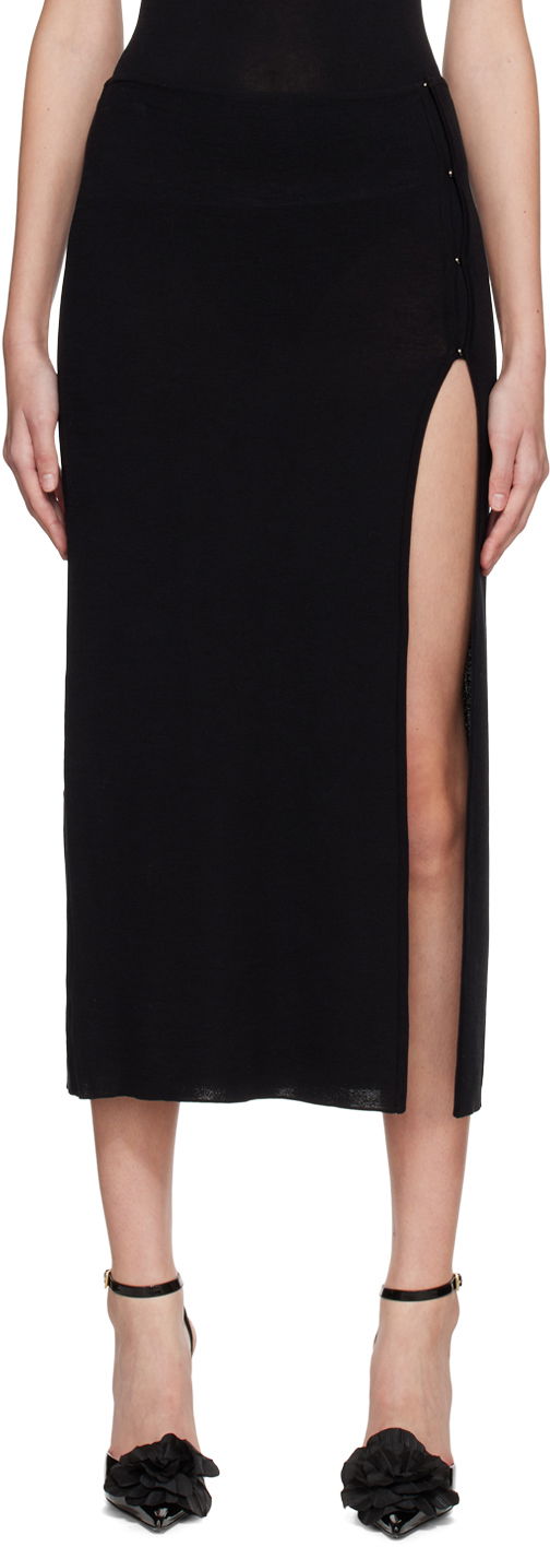 Nederdel BEC + BRIDGE BEC + BRIDGE Sorrento Midi Skirt with Side Slit Sort | H22-30388