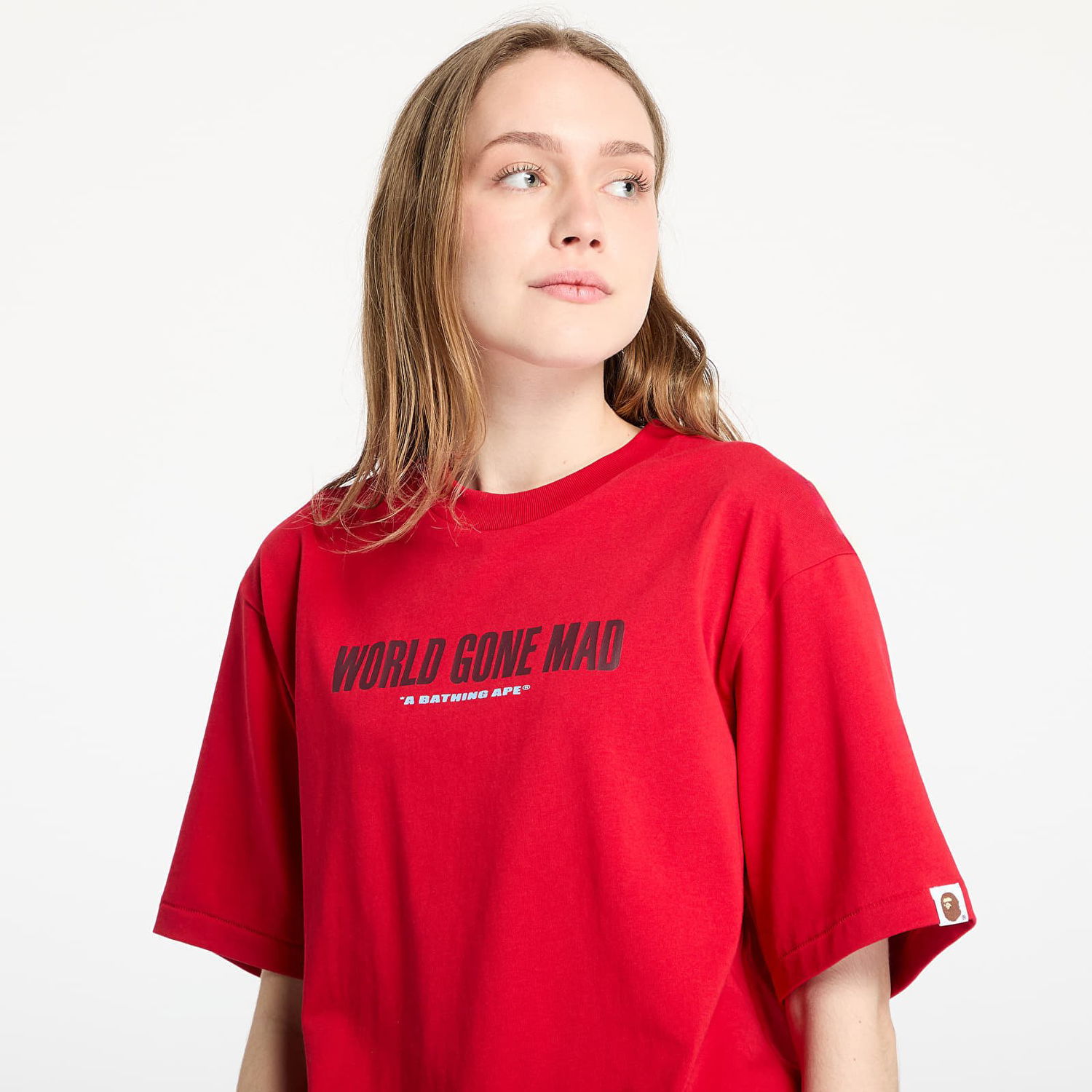T-shirt BAPE A BATHING APE Slogan Relaxed Fit T-Shirt Rød | 001TEL301318MRED, 1