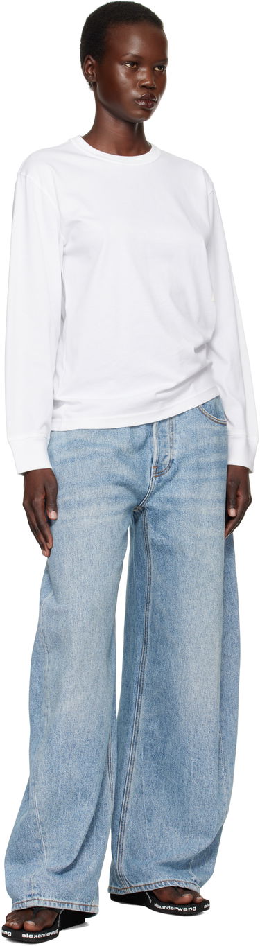 T-shirt Alexander Wang Long Sleeve Puff Logo T-Shirt Hvid | 4CC3241519, 3