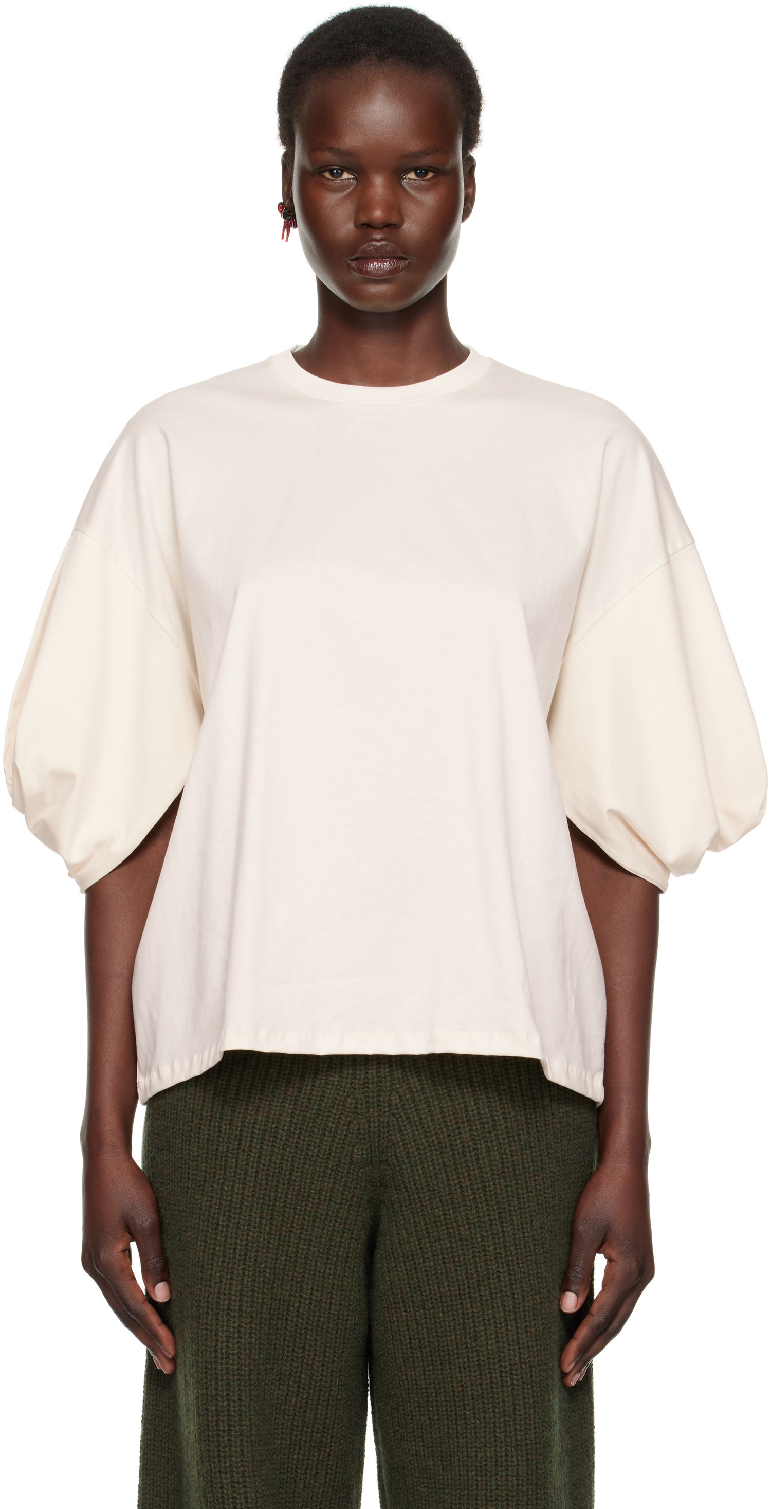 T-shirt Baserange Baserange Harbour Puff Sleeve T-Shirt Beige | TOHA-RC-SP25, 0