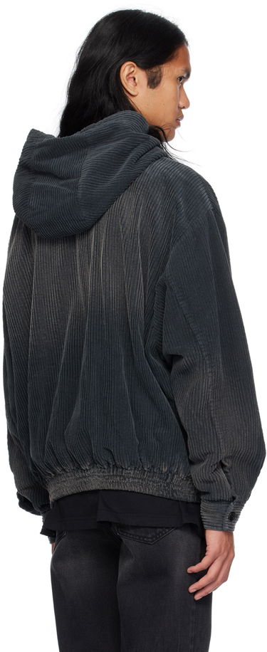 Sweatshirt We11done Washed Zip Hoodie Sort | WD-JP2-24-085-M-GY, 2