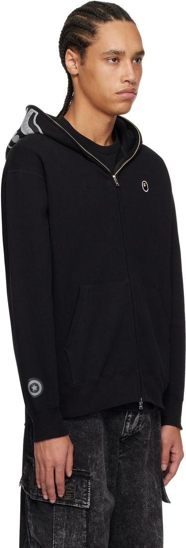 Sweatshirt BAPE A Bathing Ape One Point Ape Head Shark Full Zip Hoodie Sort | 001ZPK801305M, 1